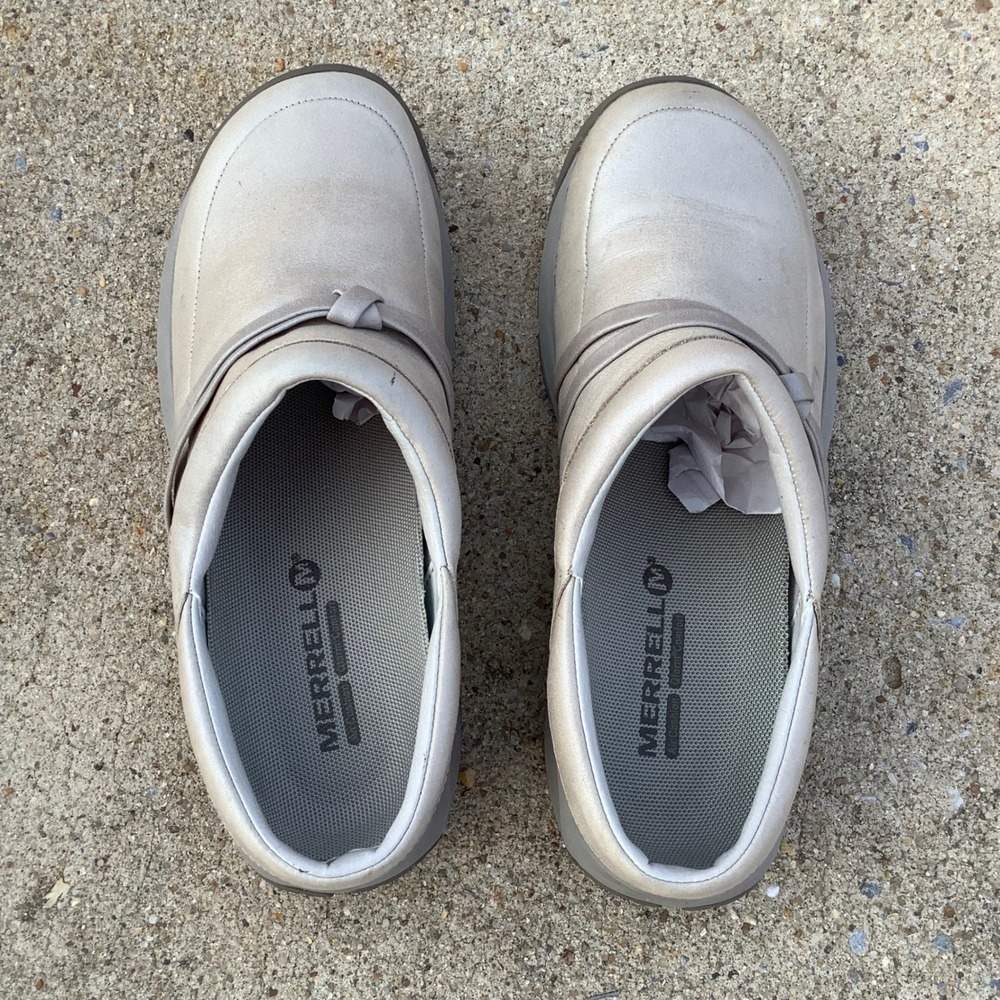 Merrell Aluminum Leather Clogs Womens 7.5 Slip On Performance Shoes J61942 Gray - Picture 12 of 12